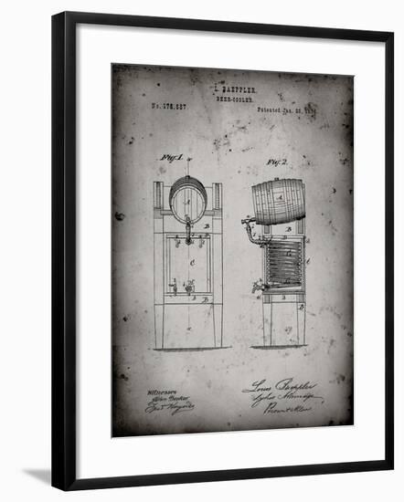 PP186- Faded Grey Beer Keg Cooler 1876 Patent Poster-Cole Borders-Framed Giclee Print