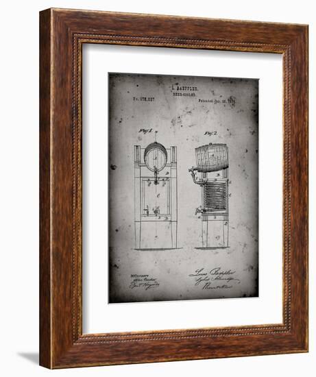 PP186- Faded Grey Beer Keg Cooler 1876 Patent Poster-Cole Borders-Framed Giclee Print