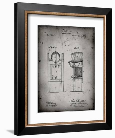 PP186- Faded Grey Beer Keg Cooler 1876 Patent Poster-Cole Borders-Framed Giclee Print
