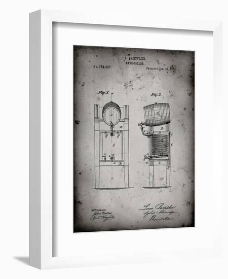 PP186- Faded Grey Beer Keg Cooler 1876 Patent Poster-Cole Borders-Framed Giclee Print