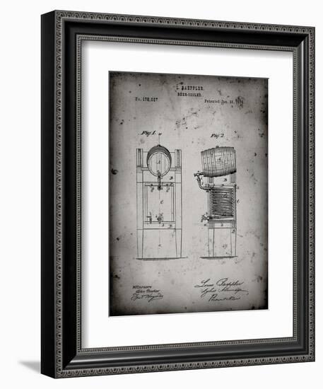 PP186- Faded Grey Beer Keg Cooler 1876 Patent Poster-Cole Borders-Framed Giclee Print