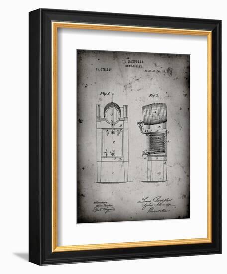 PP186- Faded Grey Beer Keg Cooler 1876 Patent Poster-Cole Borders-Framed Giclee Print