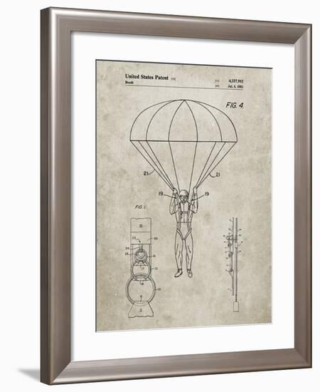 PP187- Sandstone Parachute 1982 Patent Poster-Cole Borders-Framed Giclee Print