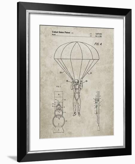 PP187- Sandstone Parachute 1982 Patent Poster-Cole Borders-Framed Giclee Print