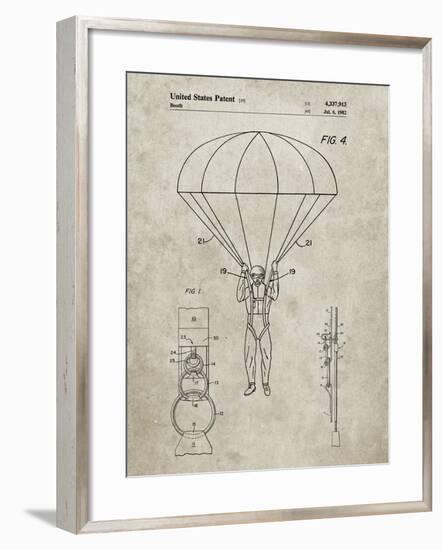 PP187- Sandstone Parachute 1982 Patent Poster-Cole Borders-Framed Giclee Print