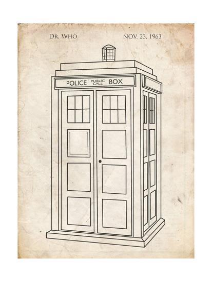 Pp189 Vintage Parchment Doctor Who Tardis Poster Giclee Print By Cole Borders Art Com