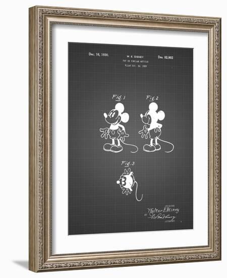 PP191- Black Grid Mickey Mouse 1929 Patent Poster-Cole Borders-Framed Giclee Print