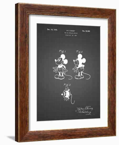 PP191- Black Grid Mickey Mouse 1929 Patent Poster-Cole Borders-Framed Giclee Print