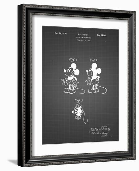 PP191- Black Grid Mickey Mouse 1929 Patent Poster-Cole Borders-Framed Giclee Print