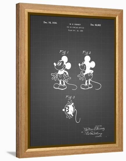 PP191- Black Grid Mickey Mouse 1929 Patent Poster-Cole Borders-Framed Premier Image Canvas