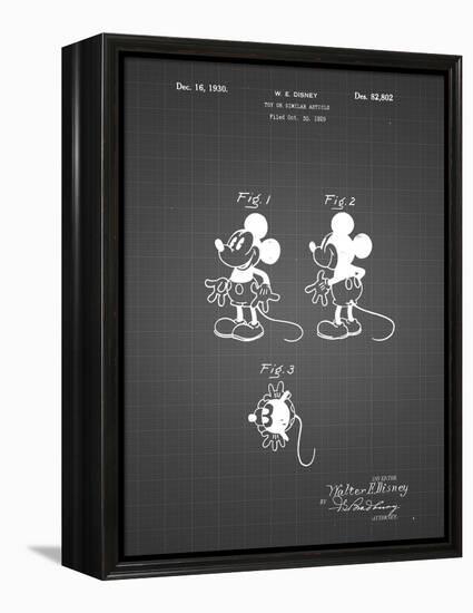 PP191- Black Grid Mickey Mouse 1929 Patent Poster-Cole Borders-Framed Premier Image Canvas