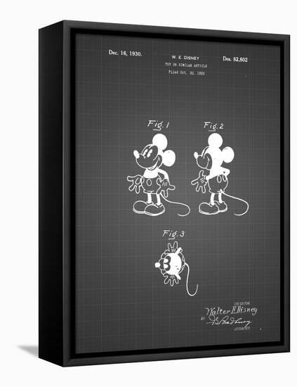PP191- Black Grid Mickey Mouse 1929 Patent Poster-Cole Borders-Framed Premier Image Canvas
