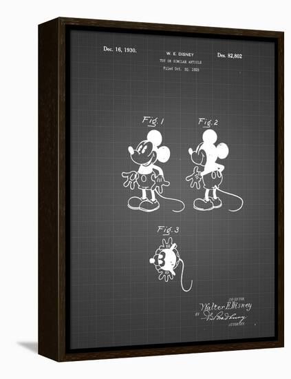 PP191- Black Grid Mickey Mouse 1929 Patent Poster-Cole Borders-Framed Premier Image Canvas