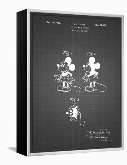 PP191- Black Grid Mickey Mouse 1929 Patent Poster-Cole Borders-Framed Premier Image Canvas