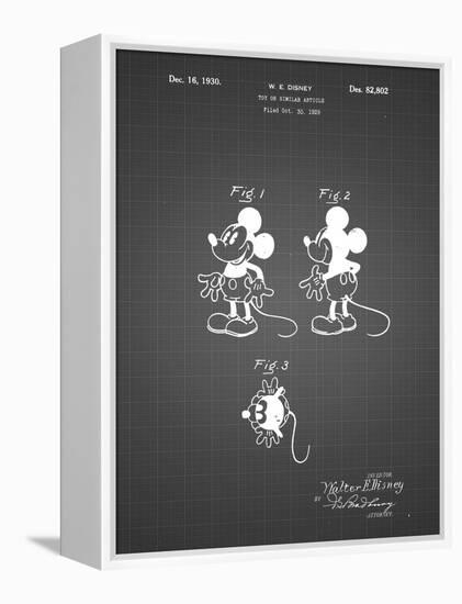 PP191- Black Grid Mickey Mouse 1929 Patent Poster-Cole Borders-Framed Premier Image Canvas