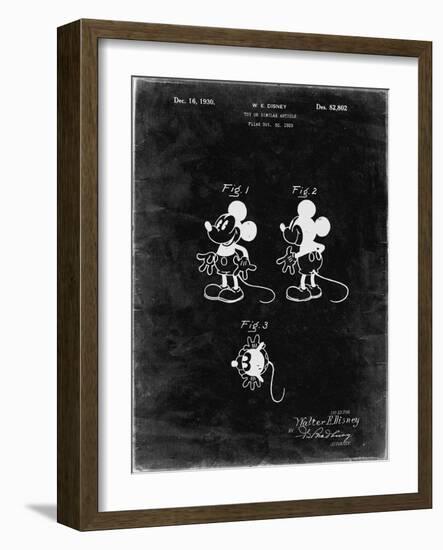 PP191- Black Grunge Mickey Mouse 1929 Patent Poster-Cole Borders-Framed Giclee Print