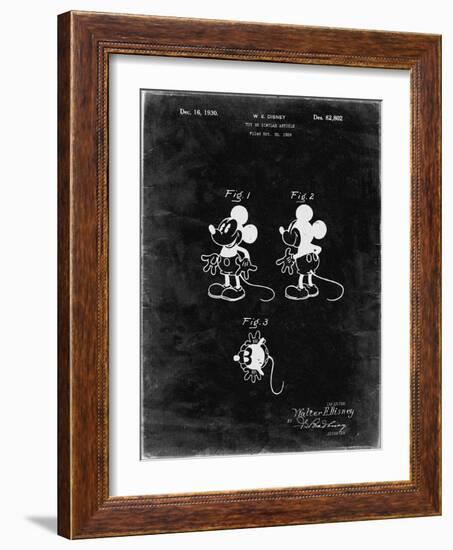 PP191- Black Grunge Mickey Mouse 1929 Patent Poster-Cole Borders-Framed Giclee Print