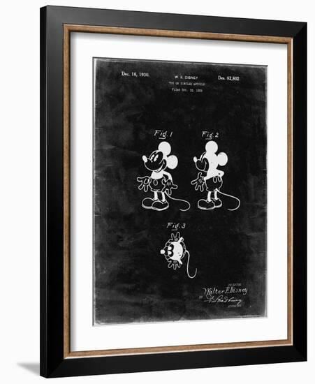 PP191- Black Grunge Mickey Mouse 1929 Patent Poster-Cole Borders-Framed Giclee Print