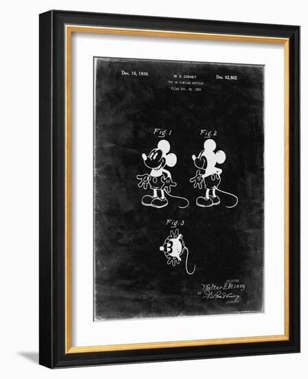 PP191- Black Grunge Mickey Mouse 1929 Patent Poster-Cole Borders-Framed Giclee Print