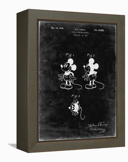 PP191- Black Grunge Mickey Mouse 1929 Patent Poster-Cole Borders-Framed Premier Image Canvas