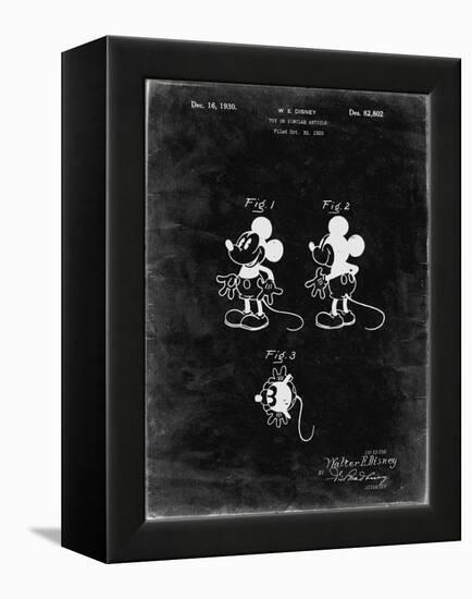 PP191- Black Grunge Mickey Mouse 1929 Patent Poster-Cole Borders-Framed Premier Image Canvas