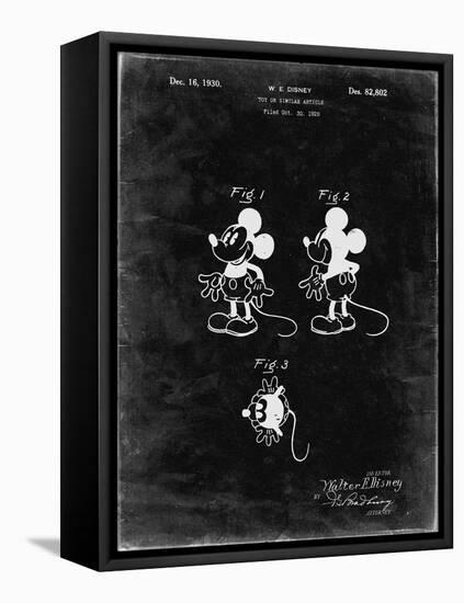 PP191- Black Grunge Mickey Mouse 1929 Patent Poster-Cole Borders-Framed Premier Image Canvas