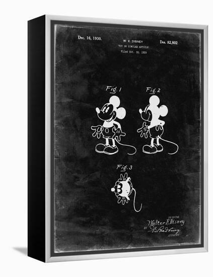 PP191- Black Grunge Mickey Mouse 1929 Patent Poster-Cole Borders-Framed Premier Image Canvas