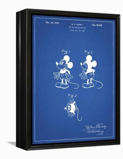 PP191- Blueprint Mickey Mouse 1929 Patent Poster-Cole Borders-Framed Premier Image Canvas