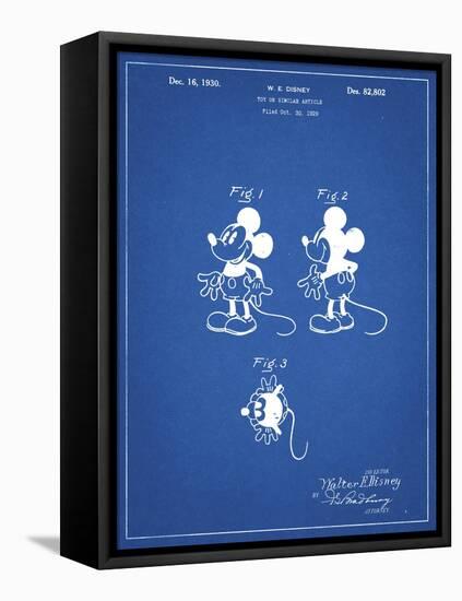 PP191- Blueprint Mickey Mouse 1929 Patent Poster-Cole Borders-Framed Premier Image Canvas