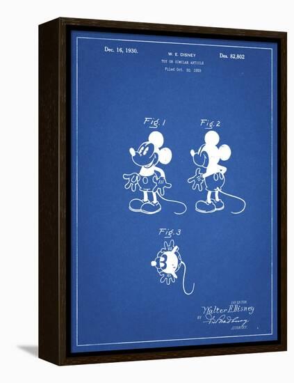 PP191- Blueprint Mickey Mouse 1929 Patent Poster-Cole Borders-Framed Premier Image Canvas