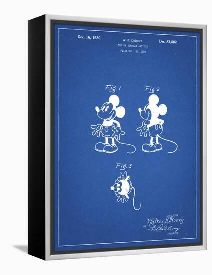 PP191- Blueprint Mickey Mouse 1929 Patent Poster-Cole Borders-Framed Premier Image Canvas