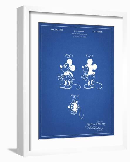 PP191- Blueprint Mickey Mouse 1929 Patent Poster-Cole Borders-Framed Giclee Print