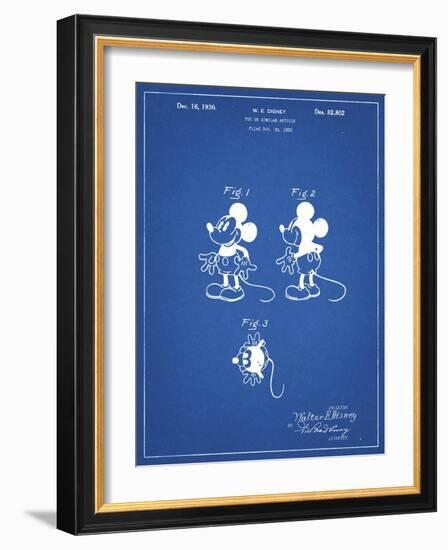 PP191- Blueprint Mickey Mouse 1929 Patent Poster-Cole Borders-Framed Giclee Print