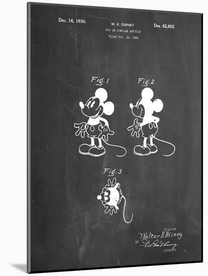 PP191- Chalkboard Mickey Mouse 1929 Patent Poster-Cole Borders-Mounted Giclee Print