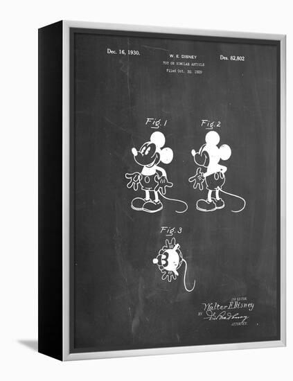 PP191- Chalkboard Mickey Mouse 1929 Patent Poster-Cole Borders-Framed Premier Image Canvas