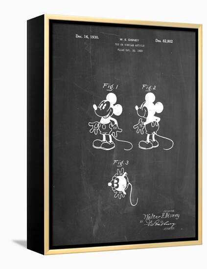 PP191- Chalkboard Mickey Mouse 1929 Patent Poster-Cole Borders-Framed Premier Image Canvas