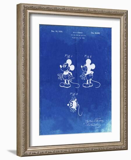 PP191- Faded Blueprint Mickey Mouse 1929 Patent Poster-Cole Borders-Framed Giclee Print