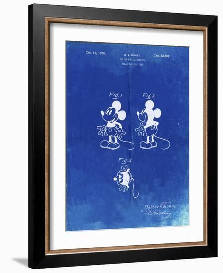 PP191- Faded Blueprint Mickey Mouse 1929 Patent Poster-Cole Borders-Framed Giclee Print