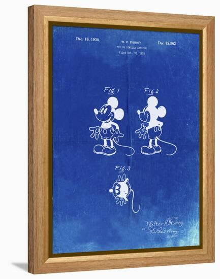 PP191- Faded Blueprint Mickey Mouse 1929 Patent Poster-Cole Borders-Framed Premier Image Canvas