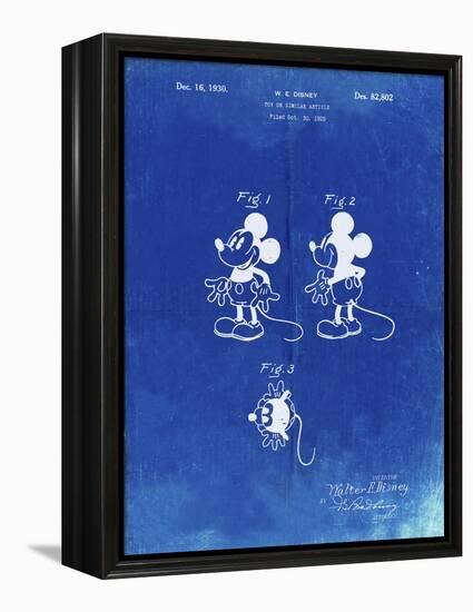 PP191- Faded Blueprint Mickey Mouse 1929 Patent Poster-Cole Borders-Framed Premier Image Canvas