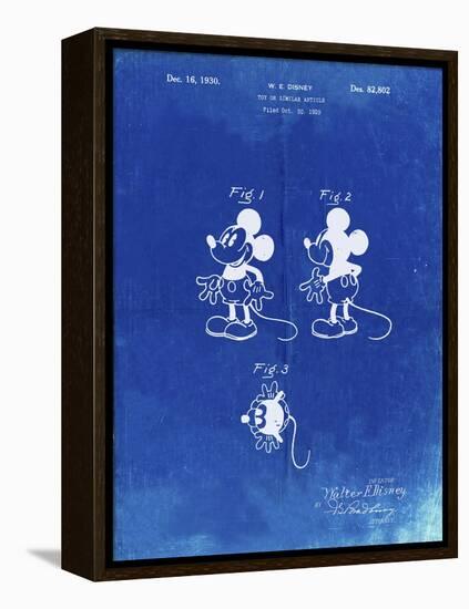 PP191- Faded Blueprint Mickey Mouse 1929 Patent Poster-Cole Borders-Framed Premier Image Canvas