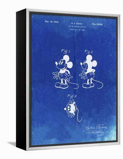 PP191- Faded Blueprint Mickey Mouse 1929 Patent Poster-Cole Borders-Framed Premier Image Canvas