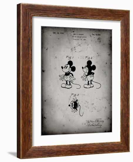 PP191- Faded Grey Mickey Mouse 1929 Patent Poster-Cole Borders-Framed Giclee Print