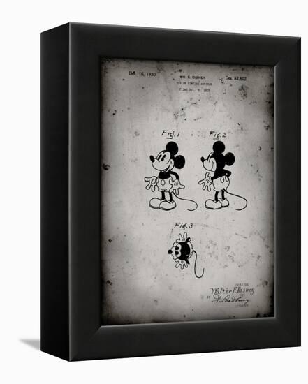 PP191- Faded Grey Mickey Mouse 1929 Patent Poster-Cole Borders-Framed Premier Image Canvas