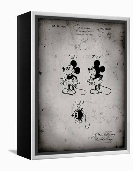 PP191- Faded Grey Mickey Mouse 1929 Patent Poster-Cole Borders-Framed Premier Image Canvas