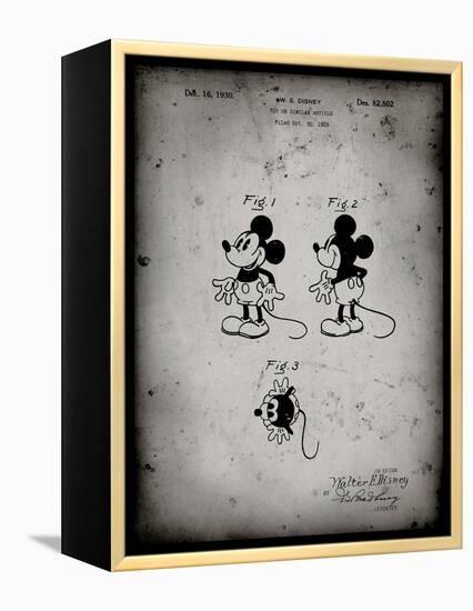 PP191- Faded Grey Mickey Mouse 1929 Patent Poster-Cole Borders-Framed Premier Image Canvas