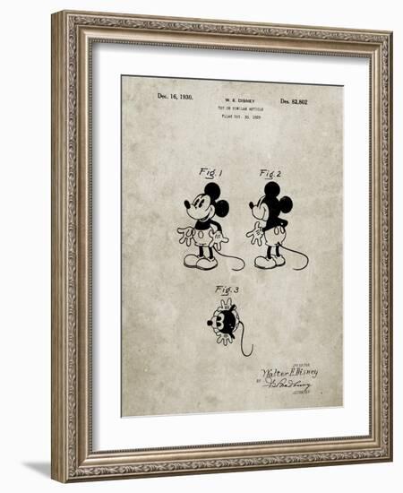 PP191- Sandstone Mickey Mouse 1929 Patent Poster-Cole Borders-Framed Giclee Print