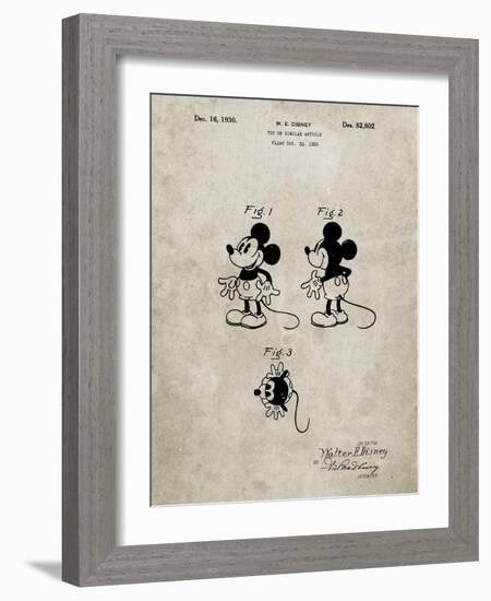 PP191- Sandstone Mickey Mouse 1929 Patent Poster-Cole Borders-Framed Giclee Print