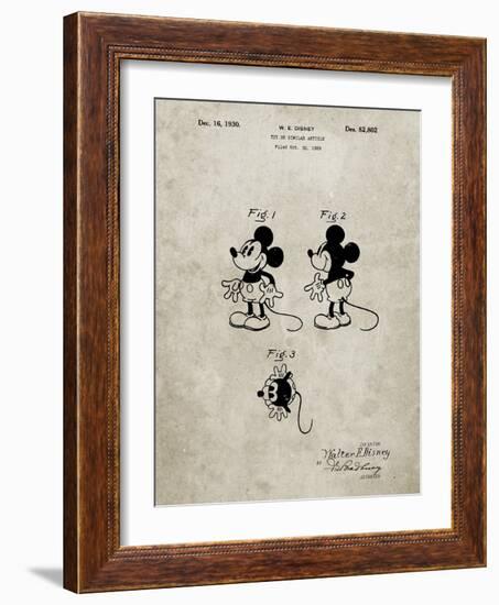 PP191- Sandstone Mickey Mouse 1929 Patent Poster-Cole Borders-Framed Giclee Print