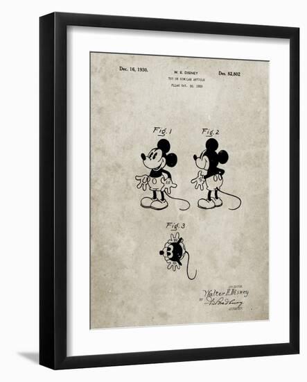 PP191- Sandstone Mickey Mouse 1929 Patent Poster-Cole Borders-Framed Giclee Print